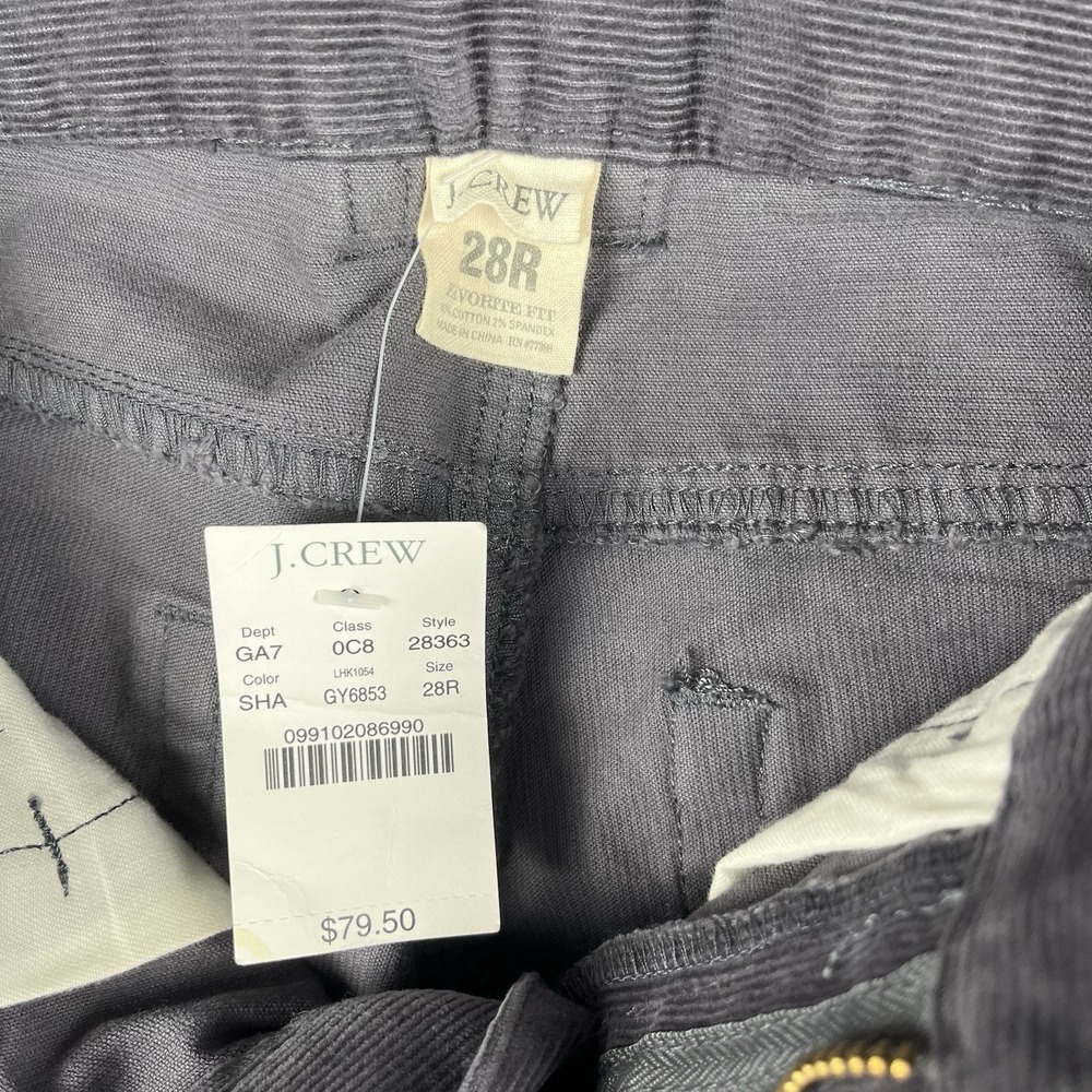 J Crew Bootcut Jeans 28R Gray Vintage Corduroy Favorite Fit Stretch Low Rise NWT - Picture 4 of 8